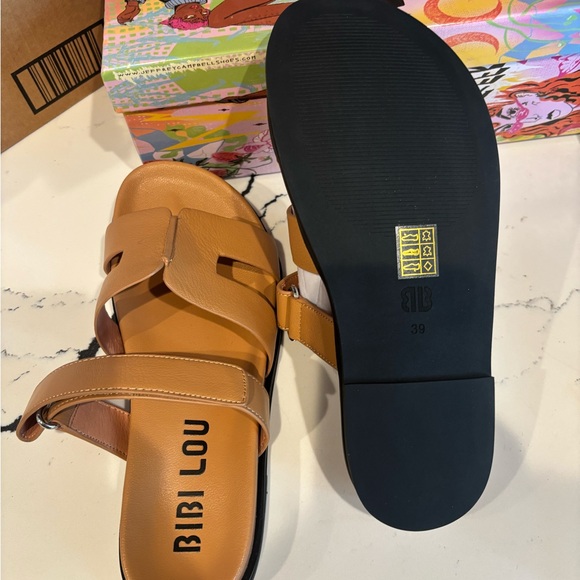 Bibi Lou Tan Two-Strap Slide Sandals - Picture 3 of 3